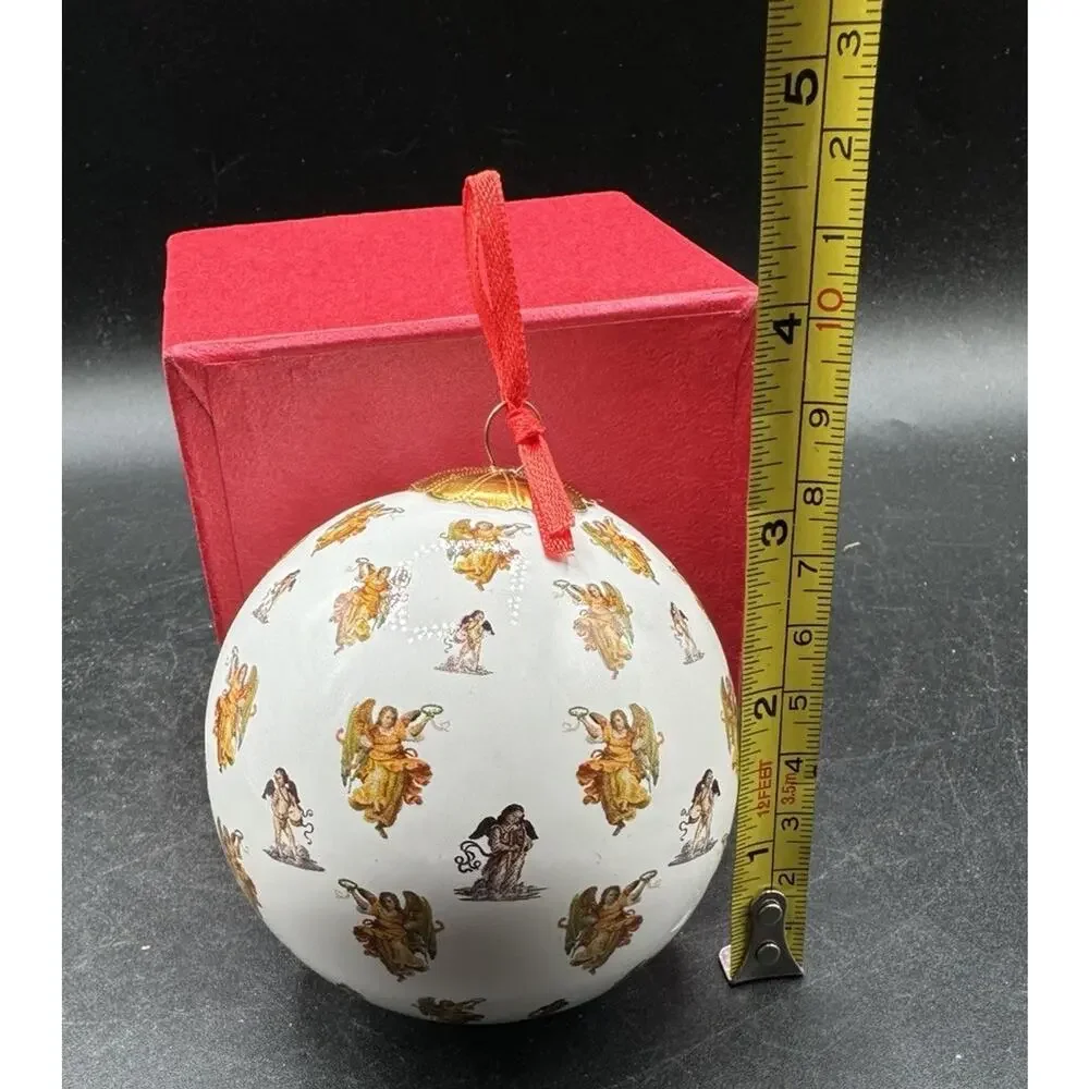 Pier 1 LI BIEN Hand-Painted Inside Glass Christmas Ornament the Angels -S1L